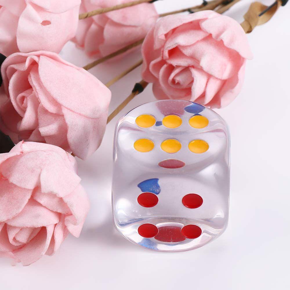 35mm Acrylic Dice Colorful Transparent 6 Sides Dice Board Game Square Point Dice for KTV Entertainment Family Party
