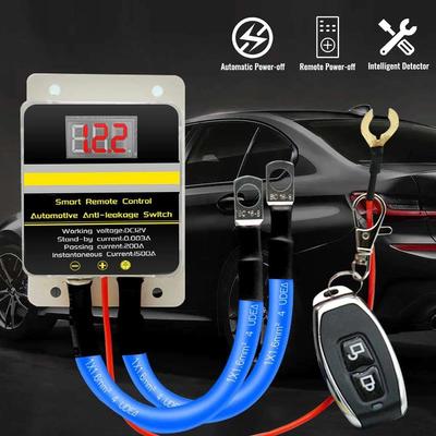 Interrupteur Coupe-Batterie de Voiture 12v Relais de Commande à Distance Déconnecteur Isolateur Affichage de Fuite Avec Off Universel Protection Batterie K4p7
