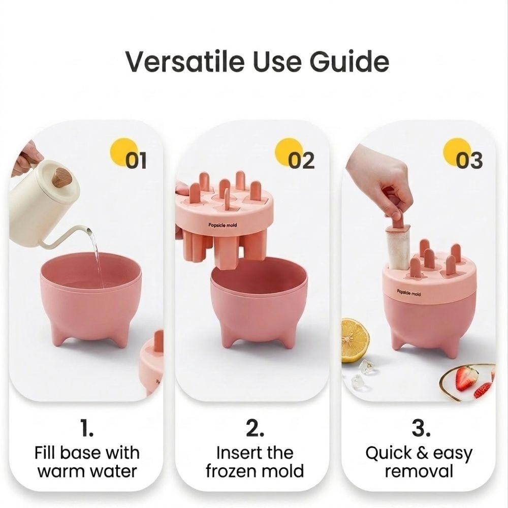 Detachable Design Popsicle Mold Easy Release Ice Lolly Maker Durable Ice Cream Mold Kitchen