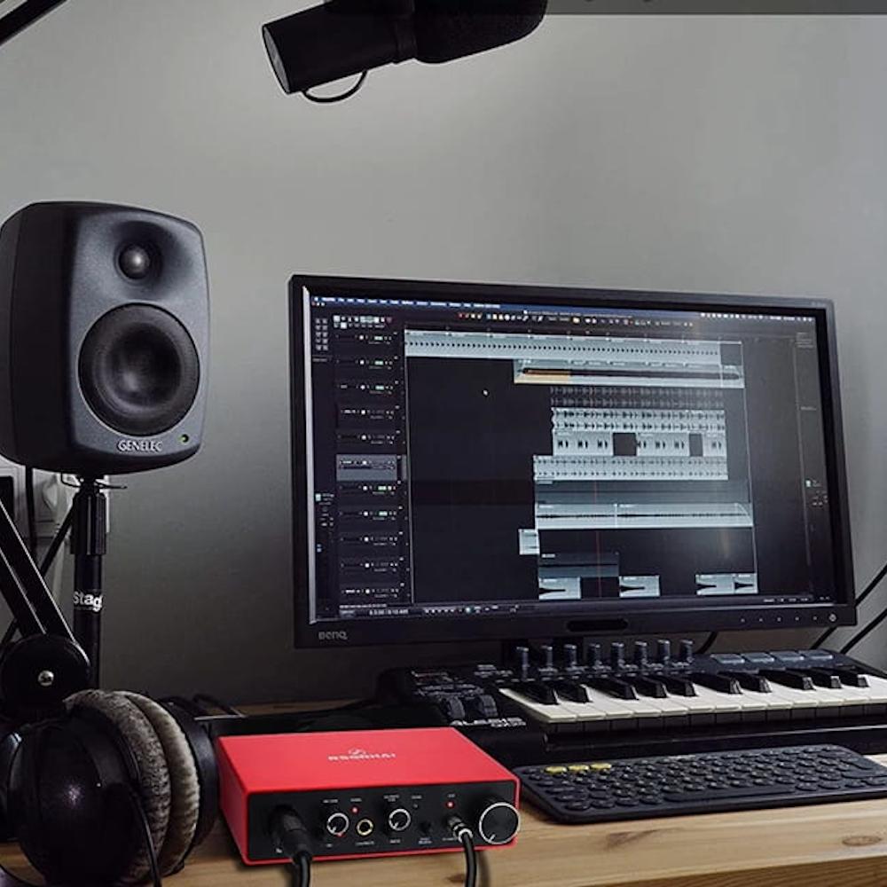 Interfejs audio usb x2 karta muzyczna 16bit 48v 23db 2vrms gitary dźwiękowy