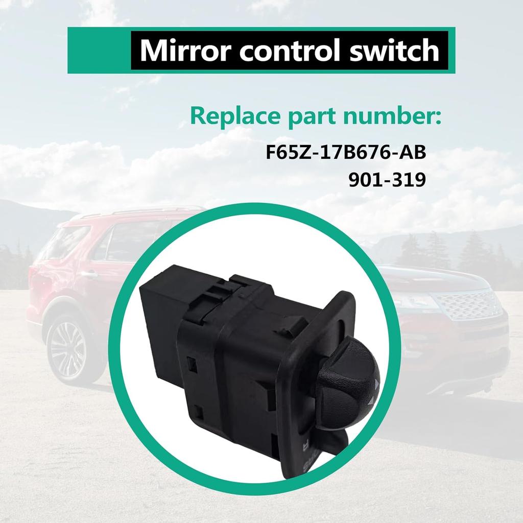 Power Mirror Control Switch, Front Driver Side Door Mirror Control Switch Compatible with Ford Excursion Expedition Escort F150 F250 F350 Super Duty
