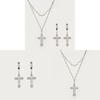 Cross Necklace Set For Women With Pearl Chain And Gemstone Pendant For Style Jewelry