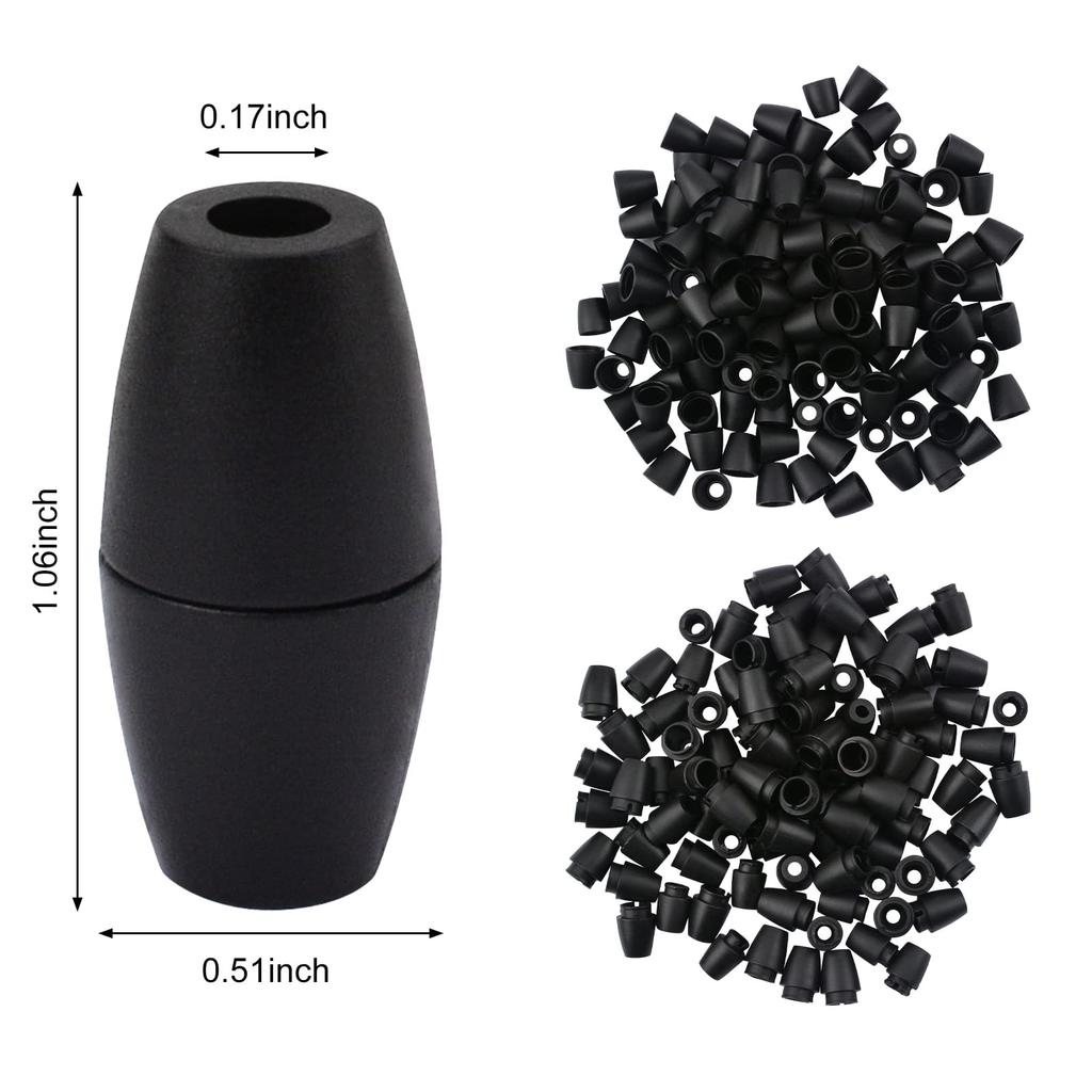 WANDIC Breakaway 100pcs Black Plastic Bead Barrel Connectors Safety Clasps Buckles for Necklaces Straps Bracelets DIY Crafts Making Clasps,