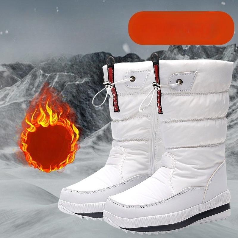 Winter Long Waterproof Snow Boots, Anti Slip and Wear-resistant Women's Cotton Boots, Extremely Cold and Warm Midsole Snow Boots