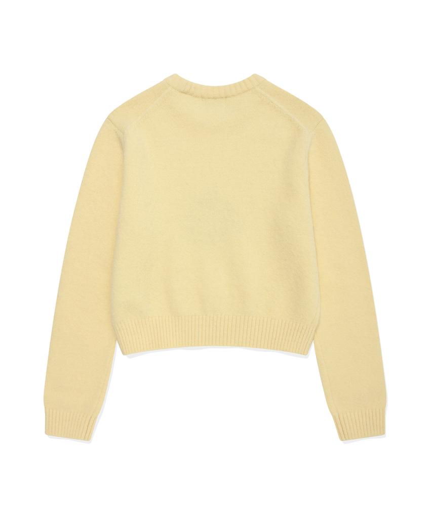 COVERNAT WOMAN Clover Heart Graphic Knit Light Yellow