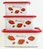 Fuji Enamel Strawberry Deep Rectangular Container, Large, 1.95L, STB-DL