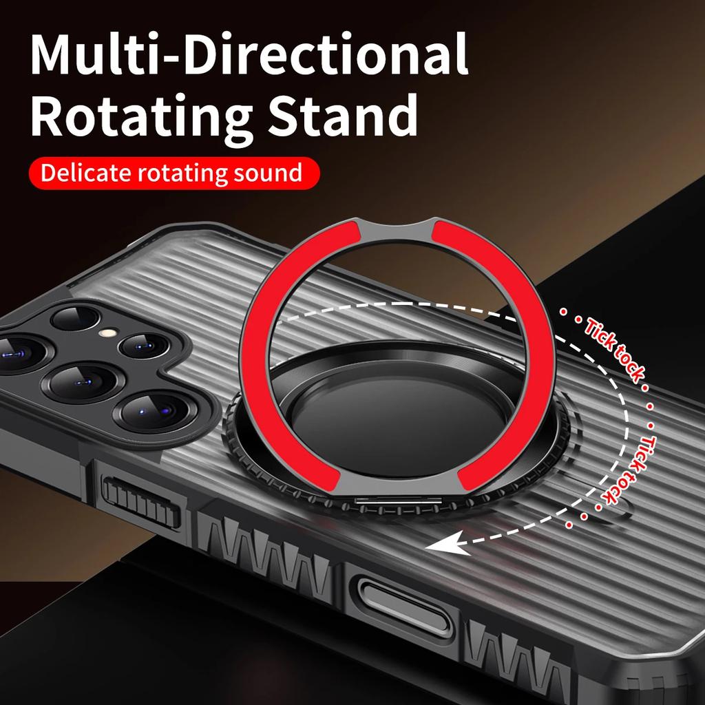 360° Rotate Ring Stand Military Grade Magnetic Case for Samsung S25 S23 S24 FE S22 Ultra Plus S25 Edge A56 A36 A26 Armor Cover