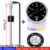 7 Color Light 2" 52mm Fuel Level Gauge+Fuel Float Level Sensor 0-190 Ohm for Marine RV Camper Car Oil Tank Level Indicator 9-32V