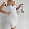 Fashion Elasticity Ribbed Bodycon Summer Dress Sexy Sleeveless Vest Club Party Mini Dress WOMEN'S Solid Color Tight Fitting Tank Dresses