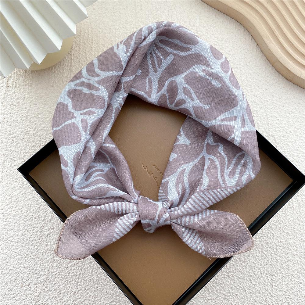 58 Bomull Lin Silke Firkantet Skjerf for Kvinner - Allsidig Mote Tilbehør for Vår, Sommer, Høst