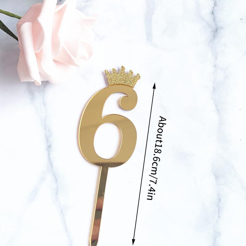 INS 0-9 Number Acrylic Mirror Cake Toppers For Kids Adults Birthday Party Supplies Wedding Anniversary Days Cake Decorations