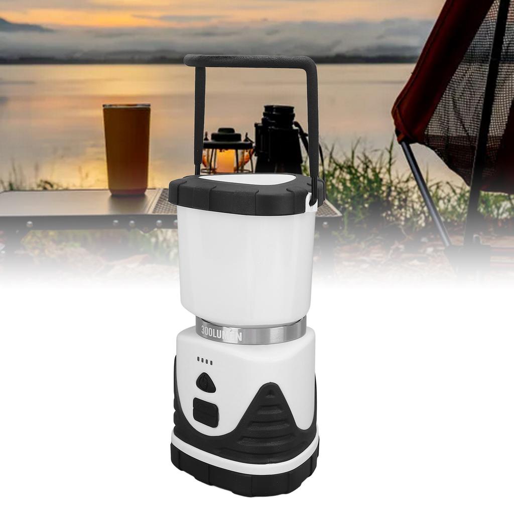 Camping Lantern 300LM 3 Modes IP65 Waterproof USB Rechargeable Portable Tent Light for Emergency Power Outage Hiking Camping