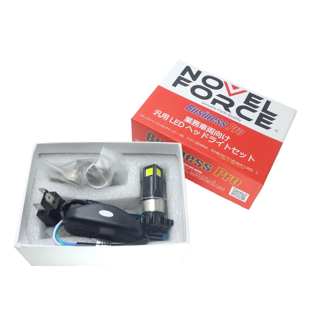 Business Pro NFLEXXHGY4 Universal LED Headlight Bulb, Honda Gyro Canopy 4st, Gyro X4st, Yamaha Gear, Etc. NOVEL FORCE