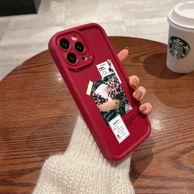 Rose Label Drop-proof Creative iPhone 17/16 Pro Max/15 Pro/14/13 Case