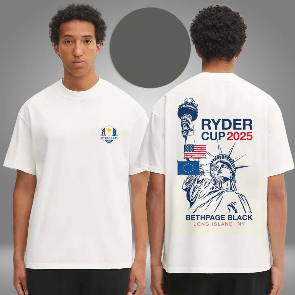 REPRINT! Ryder Cup Merch 2026 Ryder Cup Lady Liberty Flags Two Sided Unisex Tee S