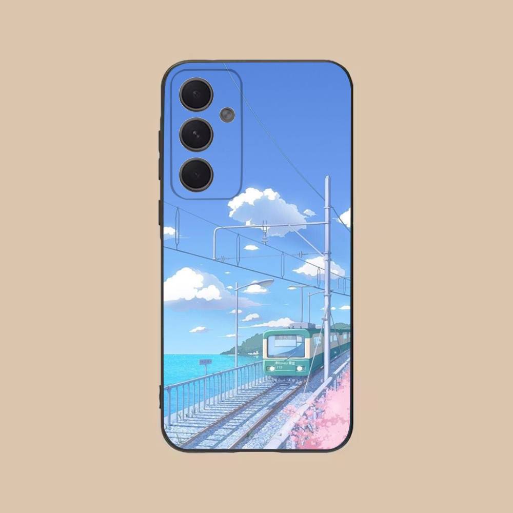 Seaside Station  Phone Case For Samsung S25,24,21,22,23,20,S30,Ultra,Plus,Fe,Lite,Note,5G Black Cover