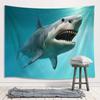 3D Haifisch Ozean Dekor Wandteppich für Männer, Meerestier Unterwasserwelt Kunst Jungen Wandteppiche Wandbehang für Schlafzimmer Wohnzimmer Coll