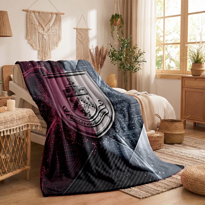 Burnley Football Print Flannel Blanket Soft Warm Sofa Bed Throw Blanket For Home Office Bedroom