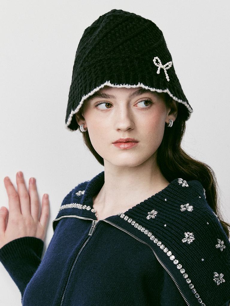 Bintijiheolliudeu Ribbon Pearl Bucket Hat_Vh249Oac001M