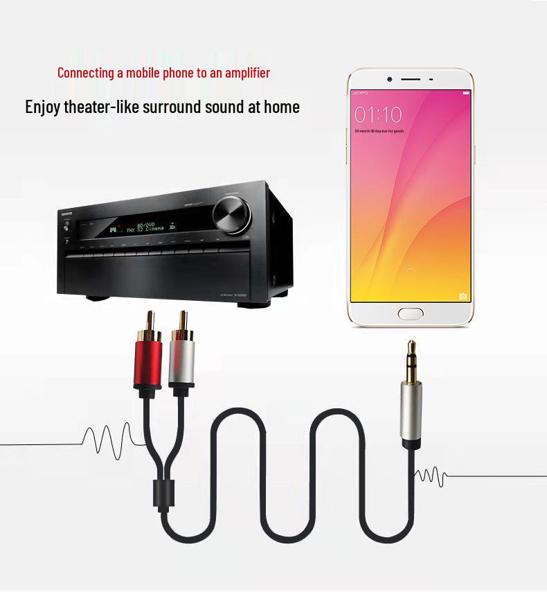 3.5mm to Dual RCA Audio Cable for Speakers and Mobile Devices
