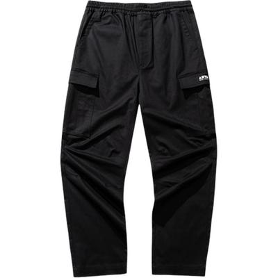 Comfortable Simple Straight Leg Lace Up Loose Casual Pants Men Bottoms Basic-Black 152448513-2