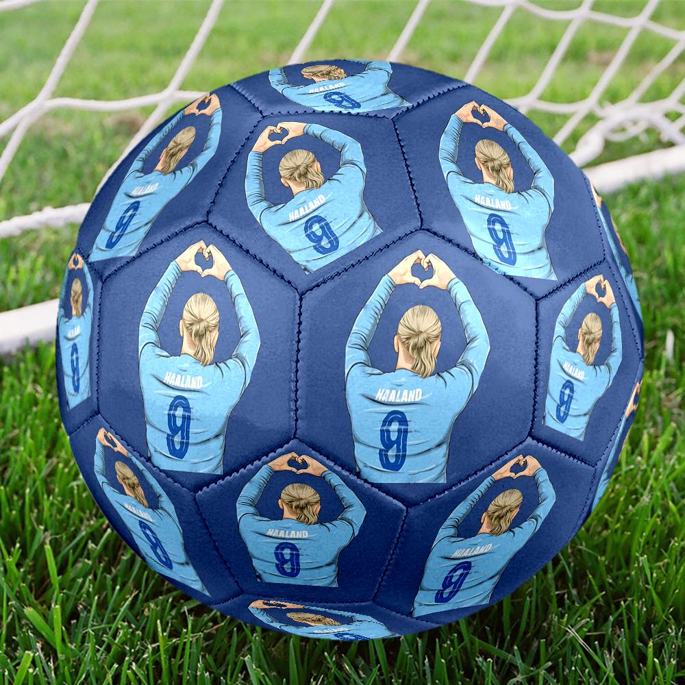 1pc Halaands Manchester City Debut Size 5 Soccer Ball PVC Football Sports Matches Training Outdoor Games Beach Elastic Balls 07e115