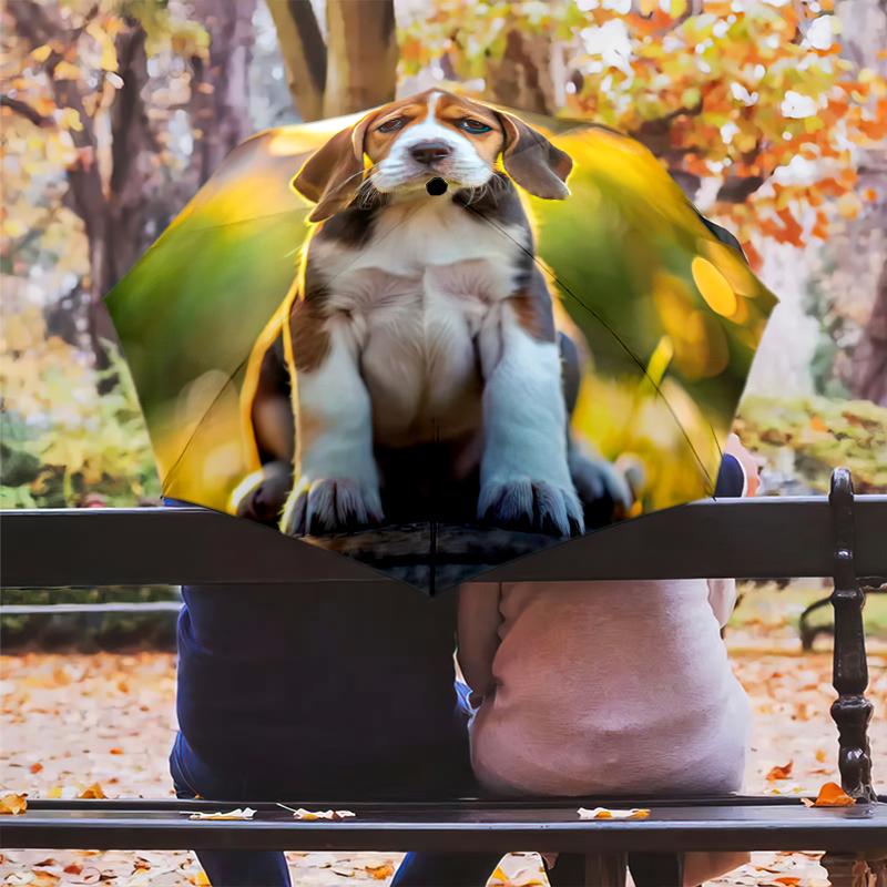 1PC cute dog pet puppy Umbrella Portable Folding Umbrella Iron Frame Hole Bone Structure Outdoor Home Umbrella A10