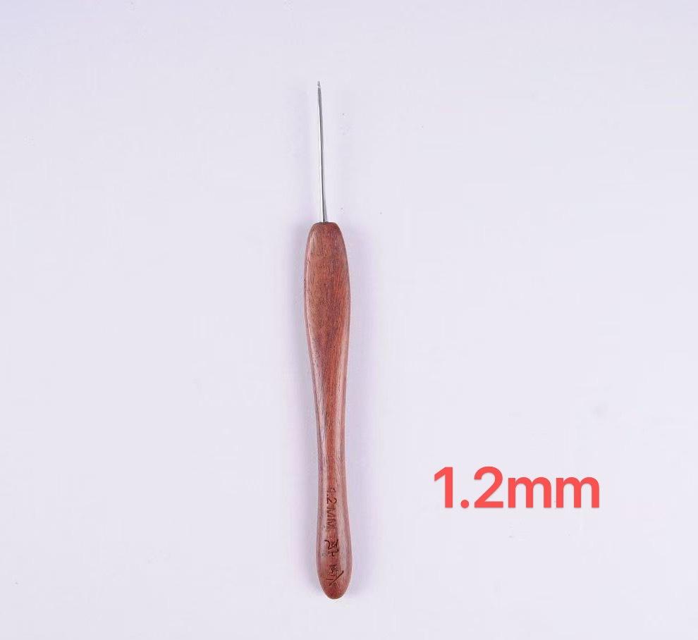 Crochet Blood Sandalwood Handle Hand Knitting Tool Non-Slip Stainless Steel Crochet