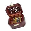 KX4B Antike Achteckige Mini Spieluhr Holz Handwerk Schnitzerei Spieluhr Geschenk