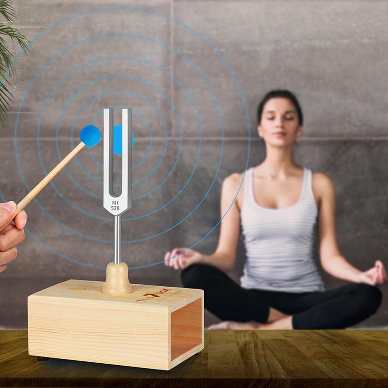 Ladicí vidlička 528Hz 432Hz, Rezonanční box pro ladicí vidličku, Ladicí vidličky pro čakry pro zvukovou terapii, Jógu, Meditaci a Relaxaci