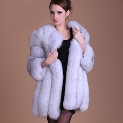 Manteau chaud en fausse fourrure de renard pour femme, veste longue d'hiver en fourrure pour dames, vêtements d'extérieur élégants