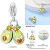Copper Fruit Green Series Sisters Avocado Cactus Pineapple Strawberry Charms Pendant Charms Fit Bracelet Handmade Jewellery