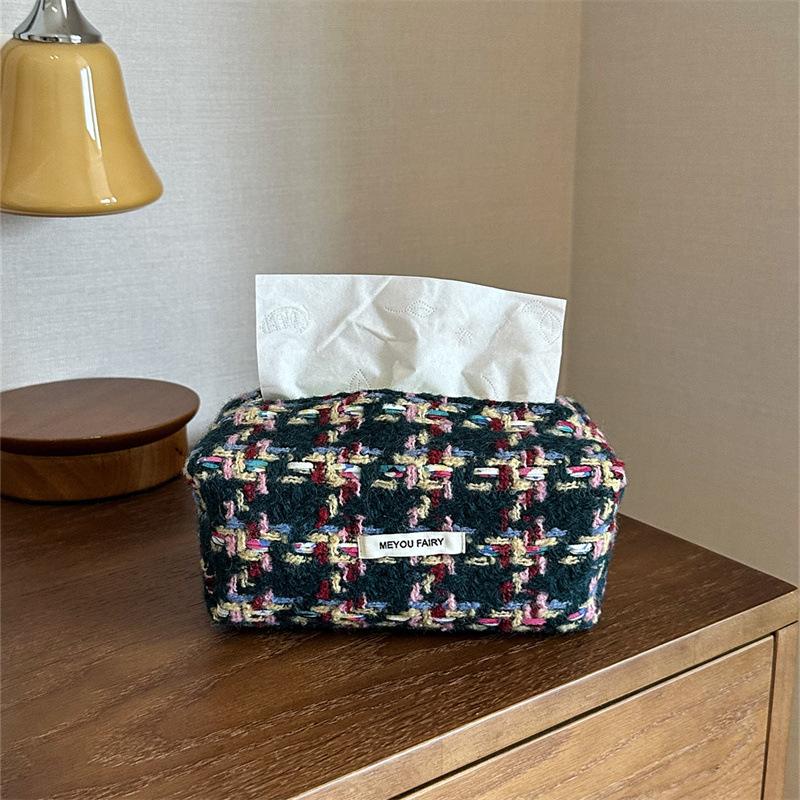 

Nordic Tissue Box Cloth Art Simple Living Room Paper Holder Desktop Napkin Box Home Use