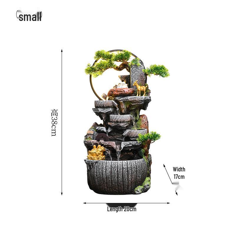 Desktop Feng Shui Rockery Water Feature with Recirculating Ball for Wealth and Luck, Perfect for Office, Living Room, or Opening Ceremony Gift.
