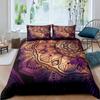 Mandala Purple Galaxy Duvet Cover Boho Chic Petal Flower Bohemian Meditation Gypsy Hippie Floral Exotic Retro Decor Women Gifts