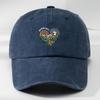 Vintage Patchwork Baseball Cap with a Fun Heart Mountain Design Adjustable for Outdoor MenS Casual Sports