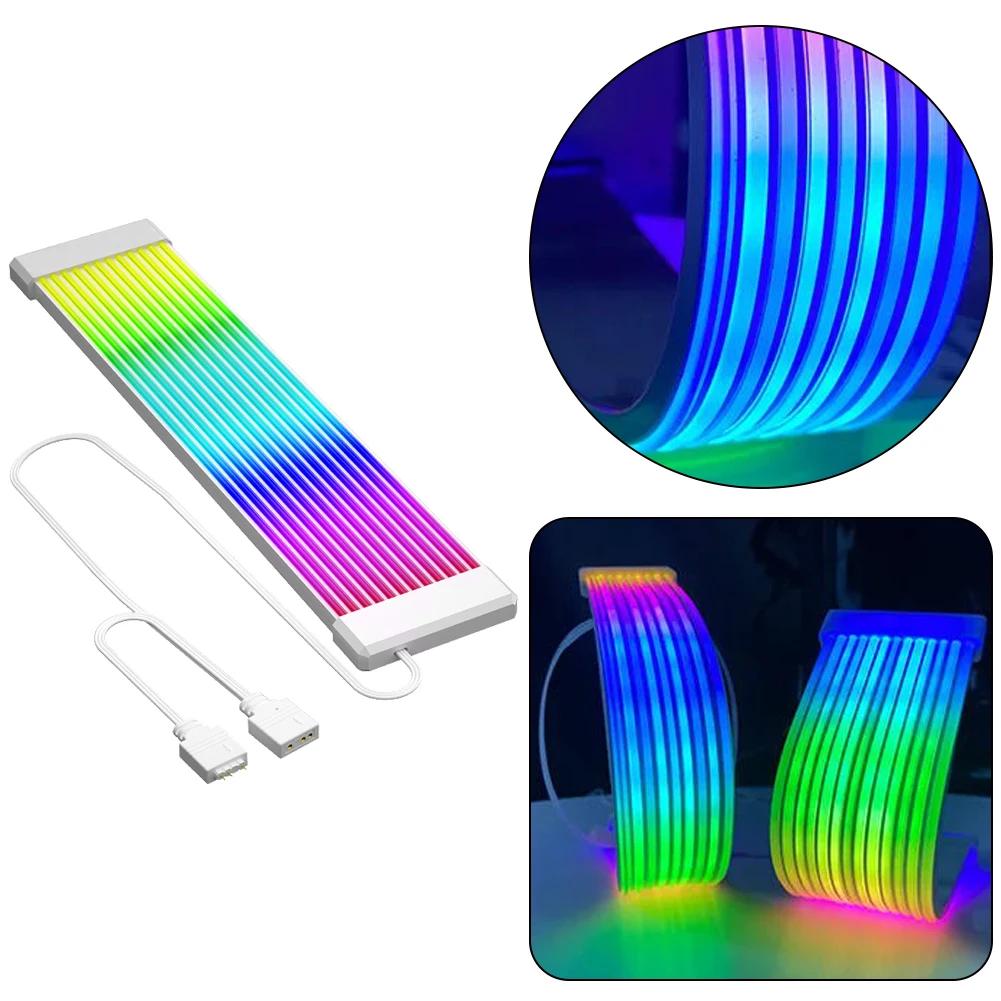 5V 3Pin ARGB Sync PC Cable Extensions for 8Pin 24Pin PSU with Flexible LED Strip Light DIY Kit for Custom Builds
