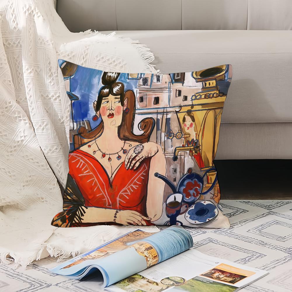 Funny Artist M-Masha P-Pryanichnikova   Pillow Case Office Cushions Suitable For Sofa Car Bedroom Decorative Cushion Cover