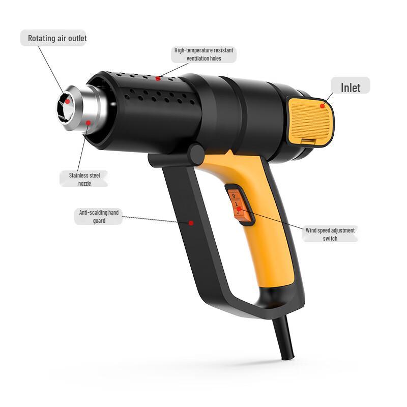 Deli 2000W Adjustable Industrial Hot Air Gun CN plug (adapter included)