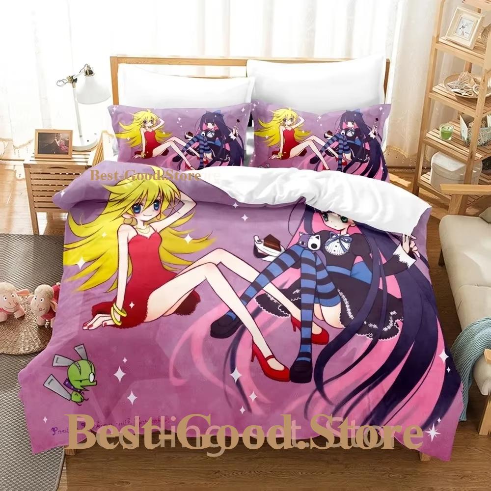 Panty And Stocking Bedding Set Single Twin Full Queen King Size Bed Set Adult Kid Bedroom Duvetcover Sets 3D Anime Bed Sheet Set