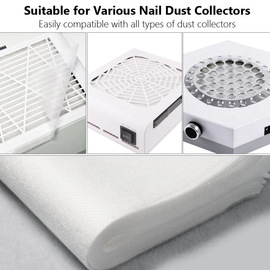 100pcs Nail Dust Collector Filter Pads, Vacuum Clean Collector Filter Paper Dustproof Fits Most Nail Salon Vacuum Cleaners