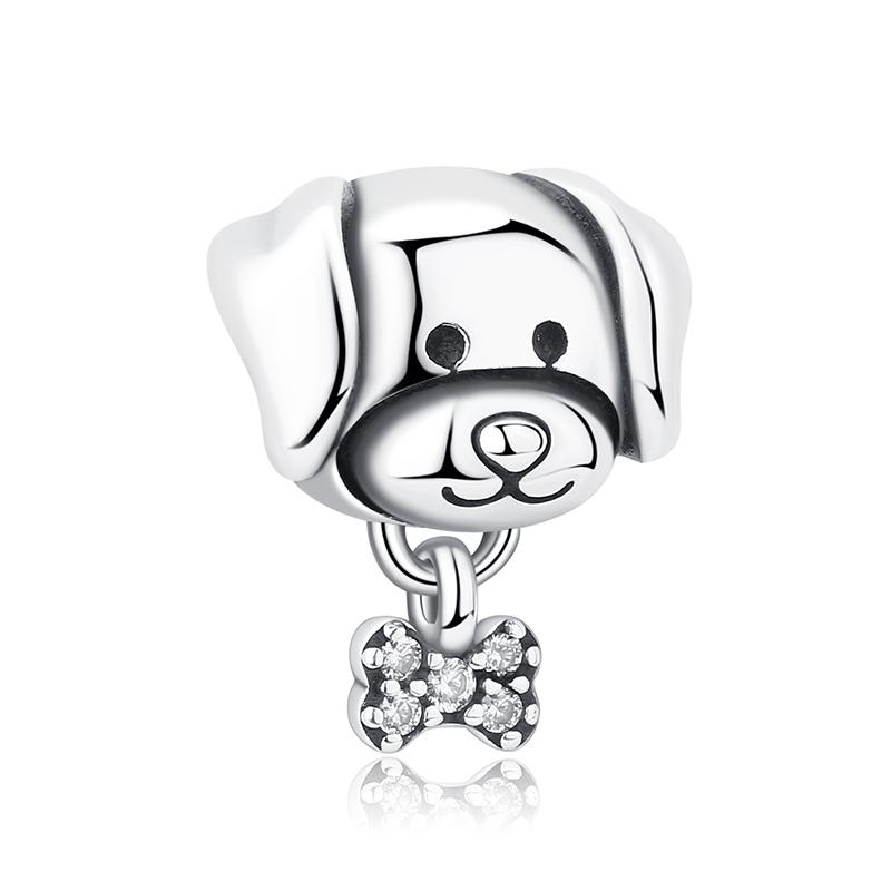 Original 925 Sterling Kupfer Charm Perle Liebe Hund Katze Pfote Panda Glühwürmchen Anhänger Charms Passend für Armbänder Halsketten Frauen Zirkon