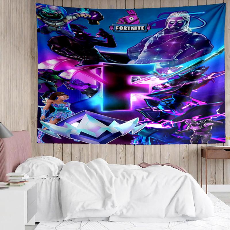 F-Fortnite game Tapestry for Bedroom Aesthetic Classroom Tapestries Wall Hanging for Living Room Dorm Office,Ideal Creative Gift