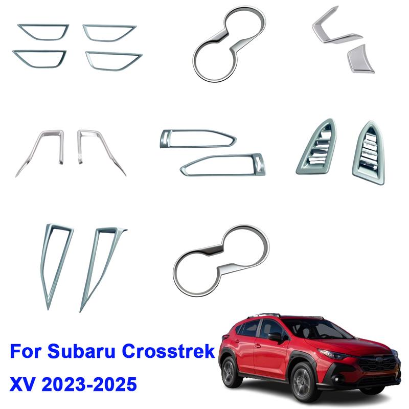 For Subaru Crosstrek XV 2024 2025 ABS Door Handle Water Cup Holder Front Armrest Side Air Vent Outlet Cover Accessory