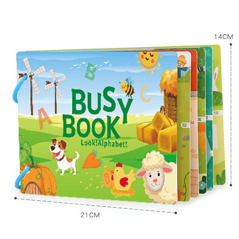 Children Busy Book Matching Number & Letter Games Animals Vehicles Dinosaurs Stickers Interactive Learning Activity Book TMZ