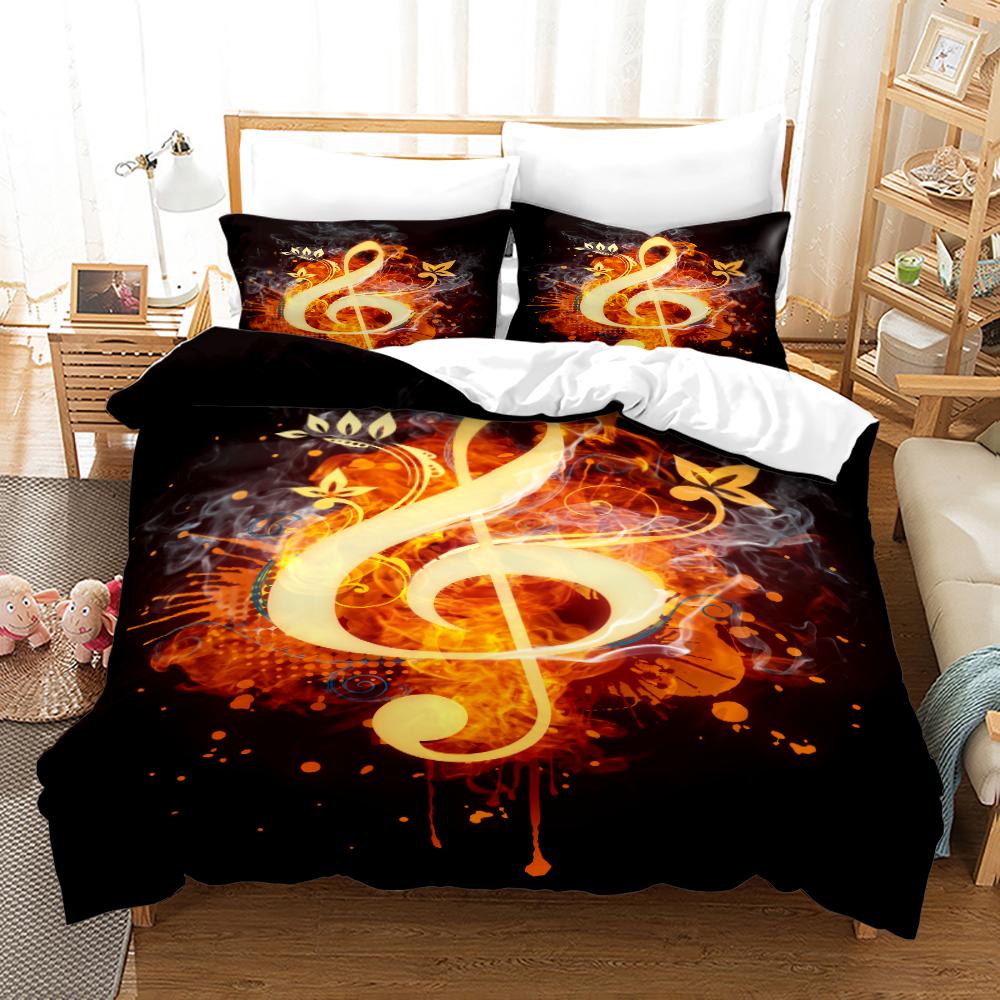 Music Notes Bedding 3Piece Set  Queen Sizes Comfortable  EcoFriendly For Kids Teens Girls Of All Music Fan Lover Sleep In Melody