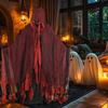 Halloween Hooded Cloak Medieval Renaissance Gothic Wizard Cape with Hood Scary Grim Reaper Cosplay Costume for Men Women
