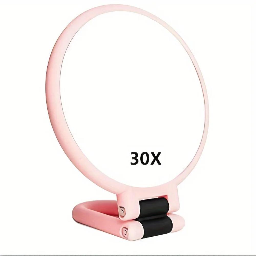 360 Rotatable Dual Sided Makeup Mirror 1X and 30X Magnification Portable Travel Mirror No Battery Black Gold Frame Design
