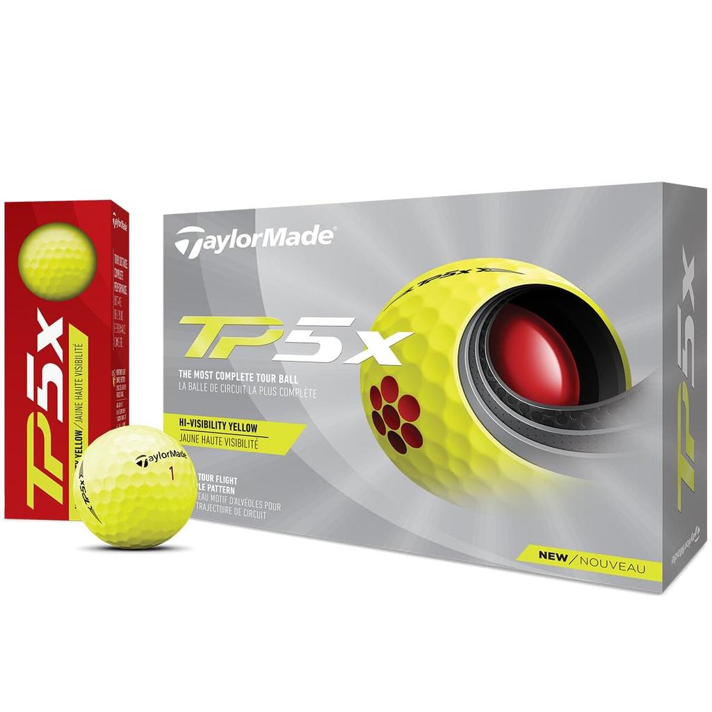 TAYLOR MADE TP5x 5-Piece Golf Balls, 2021 Model, Yellow, N0803101