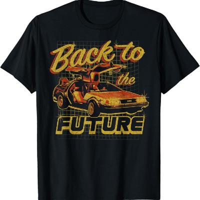 Camiseta Gráfica Vintage DeLorean de Regreso al Futuro